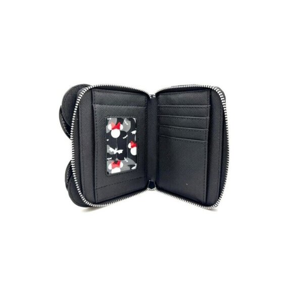 New Disney Halloween Loungefly Minnie Mouse Vampire Bat Wallet Black Glows Dark - Picture 4 of 5